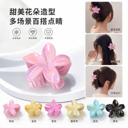 Colorful flower-shaped hair clips with fine metal teeth are anti-slip and won't damage children's hair when worn daily Colorful flower-shaped hair clips with fine metal teeth are anti-slip and won't damage children's hair when worn daily